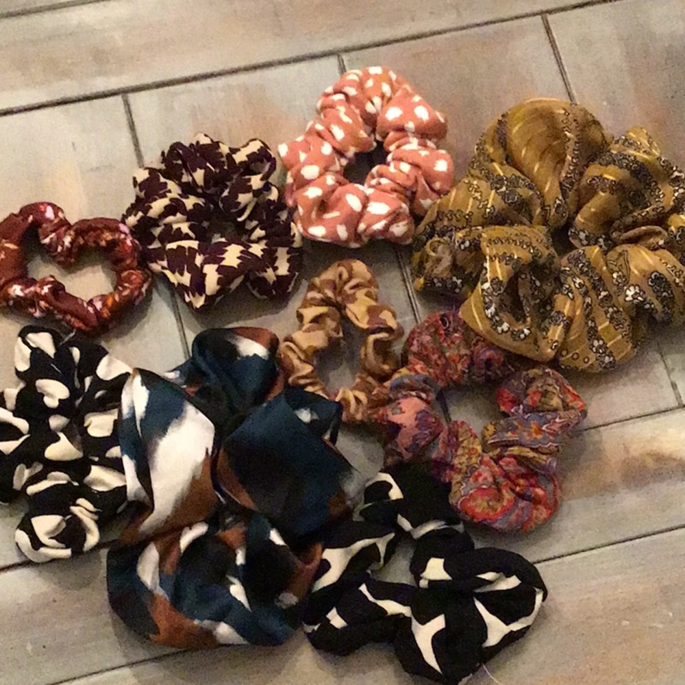 Mix and match homemade scrunchies; 3 for $12